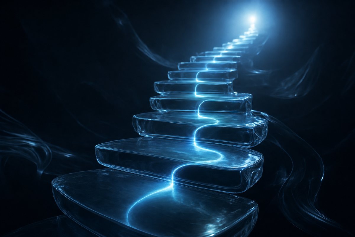 Rising steps, one after another — a step-by-step AI plan